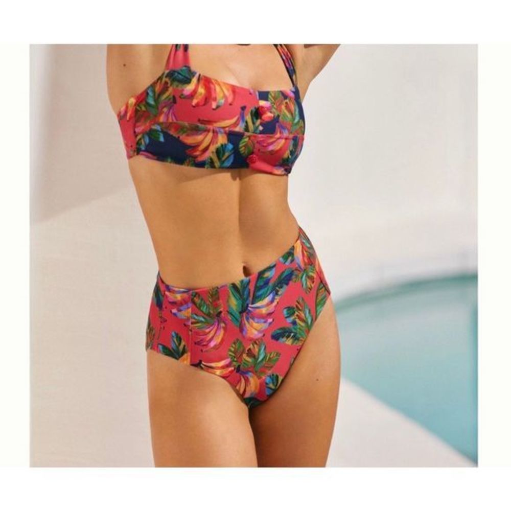 NWT Farm Rio Top High Rise Banana Fruit Bikini Bottoms XS Swim Anthropologie
